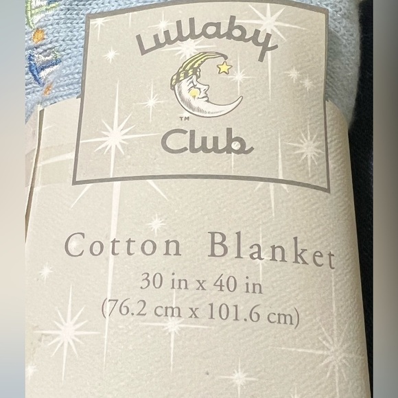 LULLABY Club Cotton Blanket Baby Blue W/ Sailboat Border 30 in x 40 in - Picture 4 of 5